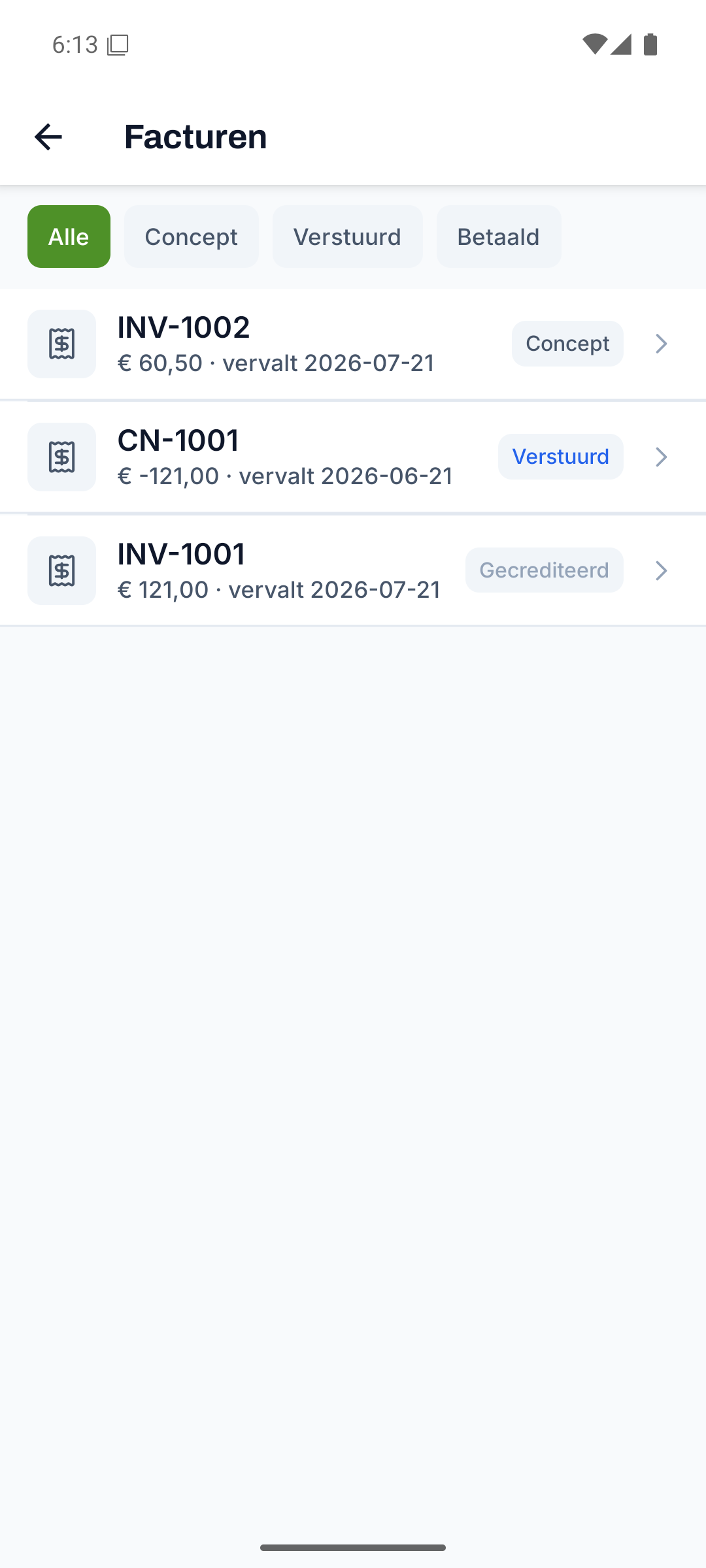 Factuur met je eigen logo en btw, klaar om te versturen